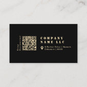 Carte De Visite Typographie audacieuse du crayon brillant noir et  (Dos)