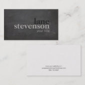 Carte De Visite Typographie audacieuse simple et moderne Noir rust (Devant / Derrière)