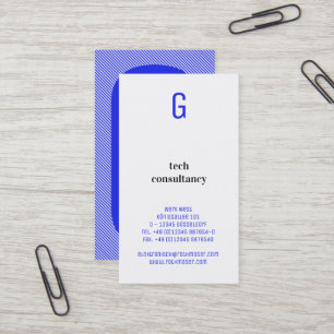 Carte De Visite Typographie basée sur le bleu