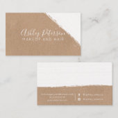 Carte De Visite Typographie blanche de maquillage de cheveux de (Devant / Derrière)