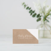 Carte De Visite Typographie blanche de maquillage de cheveux de (Debout devant)