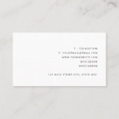 Carte De Visite Typographie classique de Monogramme noir et blanc (Dos)