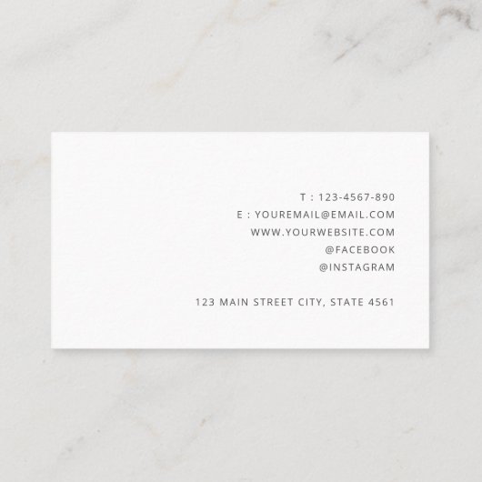 Carte De Visite Typographie classique de Monogramme noir et blanc (Dos)