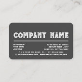 Carte De Visite Typographie classique en gras - Logo - Gris & Blan (Devant)
