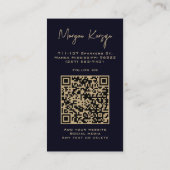 Carte De Visite Typographie classique moderne Code QR personnalisé (Dos)