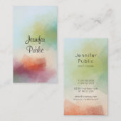 Carte De Visite Typographie d'art Abstrait moderne tendance Vertic (Devant / Derrière)