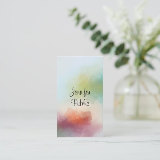 Carte De Visite Typographie d'art Abstrait moderne tendance Vertic (Debout devant)