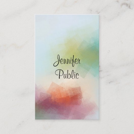 Carte De Visite Typographie d'art Abstrait moderne Tendance vertic (Devant)