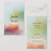 Carte De Visite Typographie d'art Abstrait moderne Tendance vertic (Devant / Derrière)