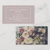 Carte De Visite Typographie de cadre de fleuriste de photo (Devant / Derrière)