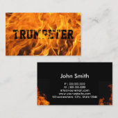Carte De Visite Typographie de feu trompette créative (Devant / Derrière)