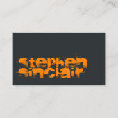 Carte De Visite Typographie de Grunge noir et orange (Devant)