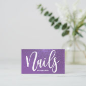 Carte De Visite Typographie de la Parties scintillant violet viole (Debout devant)