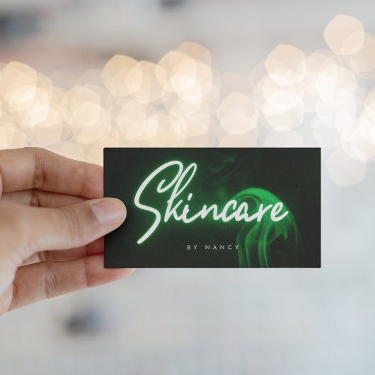 Carte De Visite Typographie de la peau Neon vert