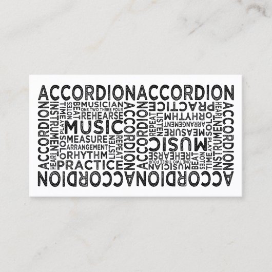 Carte De Visite Typographie de l'accordion (Devant)
