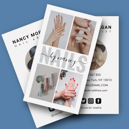 Carte De Visite Typographie de l'artiste du clou moderne Collage p