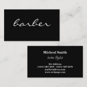 Carte De Visite Typographie de luxe simple en noir et blanc (Devant / Derrière)