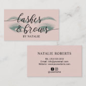 Carte De Visite Typographie de maquillage de Brows Brows (Devant / Derrière)