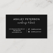 Carte De Visite Typographie de maquillage de cheveux blanc brun no (Dos)