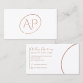 Carte De Visite Typographie de maquillage de cheveux de logo (Devant / Derrière)