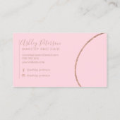 Carte De Visite Typographie de maquillage de cheveux de logo (Dos)