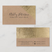 Carte De Visite Typographie de maquillage de cheveux de papier (Devant / Derrière)