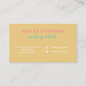 Carte De Visite Typographie de maquillage de cheveux en marbre d'o (Dos)