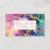 Carte De Visite Typographie de maquillage de cheveux en marbre d'o (Devant)