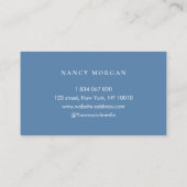 Carte De Visite Typographie de maquillage moderne Dusty Blue Lips (Dos)