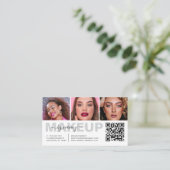 Carte De Visite Typographie de Maquillage Script 3 Collage Photo C (Debout devant)