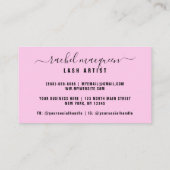 Carte De Visite Typographie de Parties scintillant rose pâle (Dos)