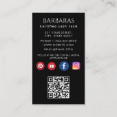 Carte De Visite Typographie de Parties scintillant rose pâle Lashe (Dos)