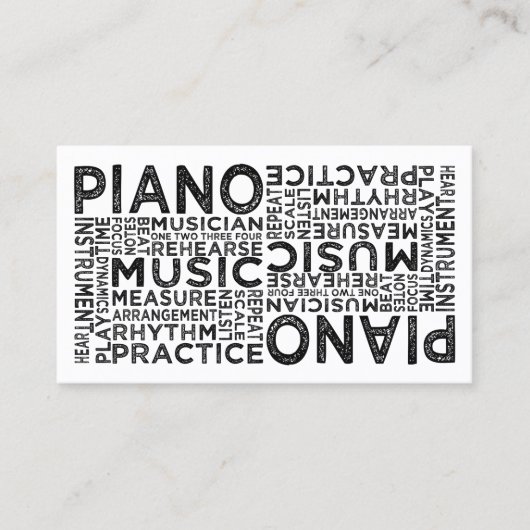 Carte De Visite Typographie de piano (Devant)