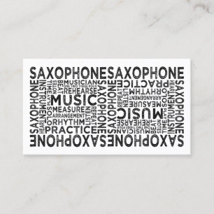Carte De Visite Typographie de saxophone