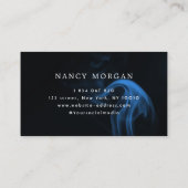 Carte De Visite Typographie de script à tresses bleues néon (Dos)