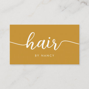Carte De Visite Typographie de script de cheveux Code Qr Jaune Mou