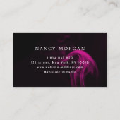 Carte De Visite Typographie de script de maquillage néon rose (Dos)