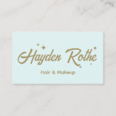 Carte De Visite Typographie de script des étoiles rétro (Devant)