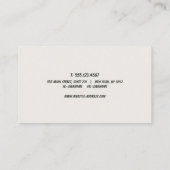 Carte De Visite Typographie de script manuscrite noir blanc (Dos)