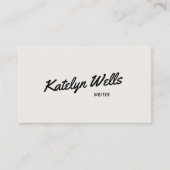 Carte De Visite Typographie de script manuscrite noir blanc (Devant)