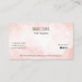 Carte De Visite Typographie de script manuscrite Rose Gold Black T (Dos)