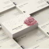 Carte De Visite Typographie de script manuscrite Roses roses rose 