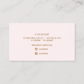 Carte De Visite Typographie de script manuscrite rouge rétro rose (Dos)