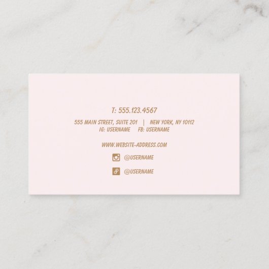 Carte De Visite Typographie de script manuscrite rouge rétro rose (Dos)