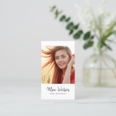 Carte De Visite Typographie de script moderne chic Photographe sim (Debout devant)