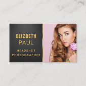 Carte De Visite Typographie de script moderne chic Photographe sim (Devant)