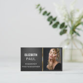 Carte De Visite Typographie de script moderne chic Photographe sim (Debout devant)