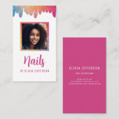 Carte De Visite Typographie de script moderne Parties scintillant  (Devant / Derrière)