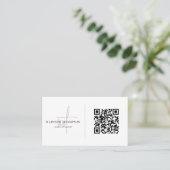 Carte De Visite Typographie de script Monogramme Lavender Pale Cod (Debout devant)