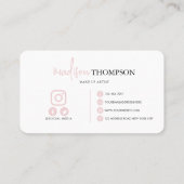 Carte De Visite Typographie de script monographique Code QR rose p (Dos)